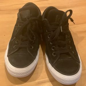 Converse Chuck Taylor Madison Black White Leather Upper Sneakers Size 7
